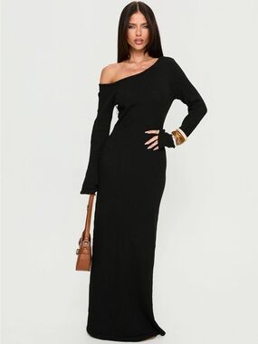 NEW❣️Princess Polly Kloey Long Sleeve Knit Maxi Dress Black